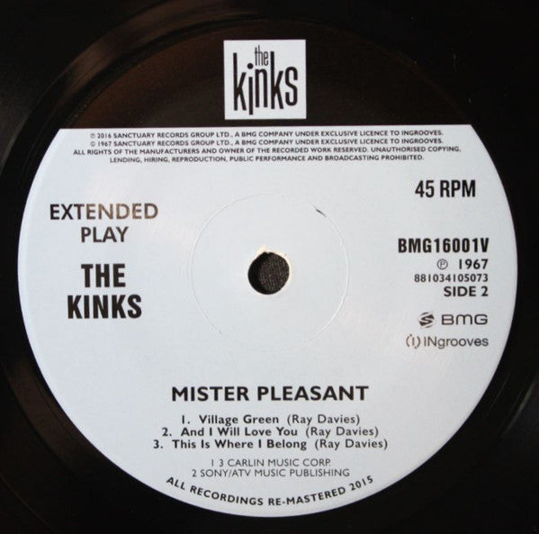 The Kinks : Mister Pleasant (7", EP, RSD, Ltd, RE, RM)