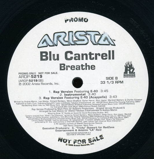 Blu Cantrell : Breathe (12", Single, Promo)