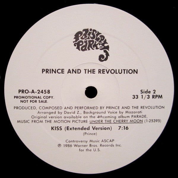 Prince And The Revolution : Kiss (Extended Version) (12", Single, Promo)