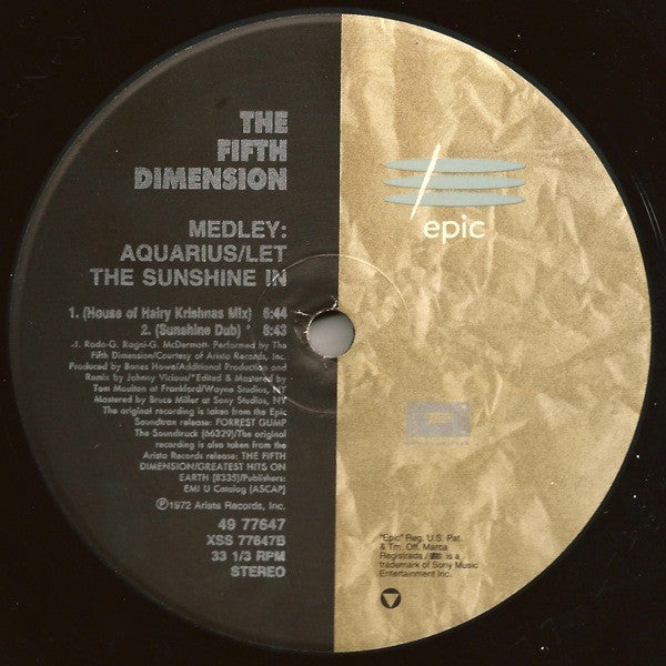 The Fifth Dimension : Medley: Aquarius / Let The Sunshine In (12", Single)