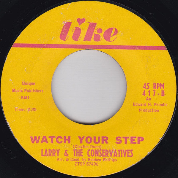Larry & The Conservatives : Can You Wobble / Watch Your Step (7", Single, Bri)