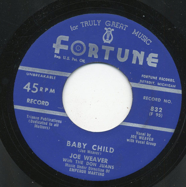 Joe Weaver With The Don Juans : Looka Here Pretty Baby (7", Single)