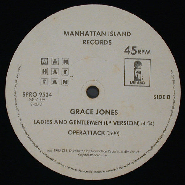Grace Jones : Slave To The Rhythm (12", Promo)
