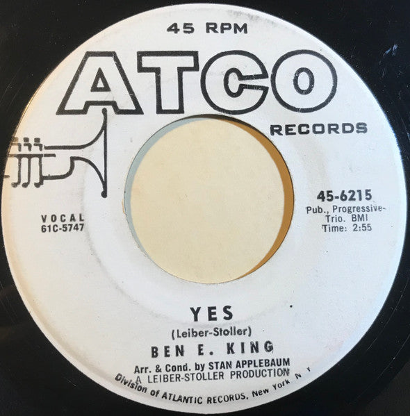 Ben E. King : Ecstasy / Yes (7", Single, Promo)