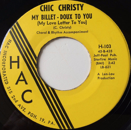 Chic Christy : With This Kiss / My Billet - Doux To You (My Love Letter To You) (7", Single)