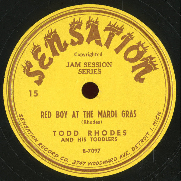 Todd Rhodes And His Toddlers : Pot Likker / Red Boy At The Mardi Gras (Shellac, 10")