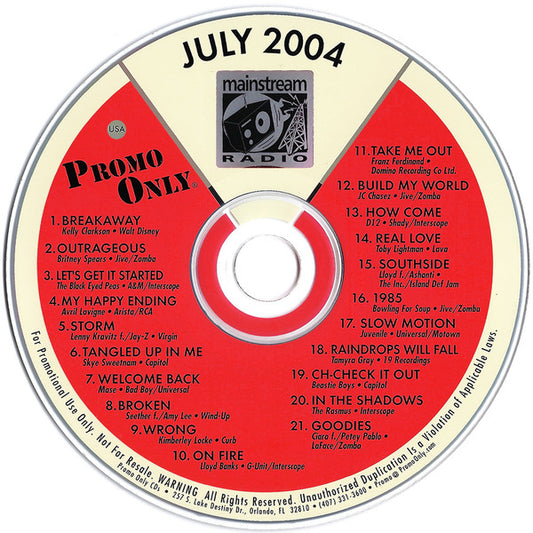 Various : Promo Only Mainstream Radio: July 2004 (CD, Comp, Promo)