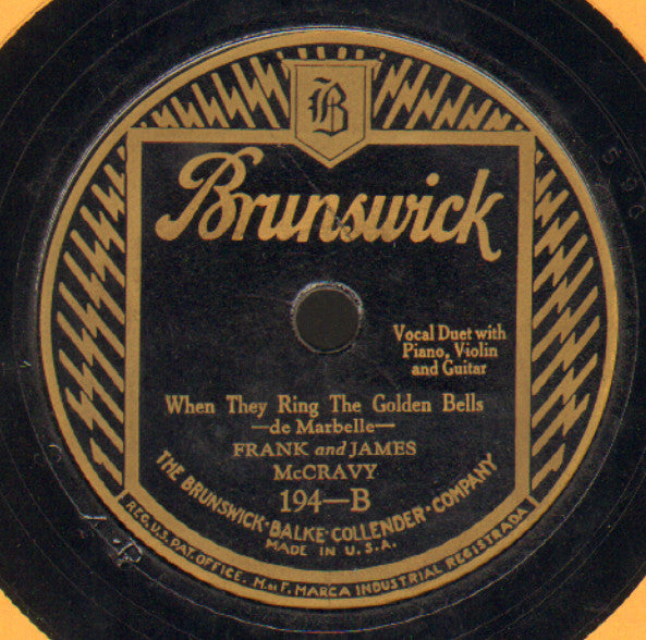 McCravy Brothers : Will The Circle Be Unbroken / When They Ring The Golden Bells (Shellac, 10", Eas)