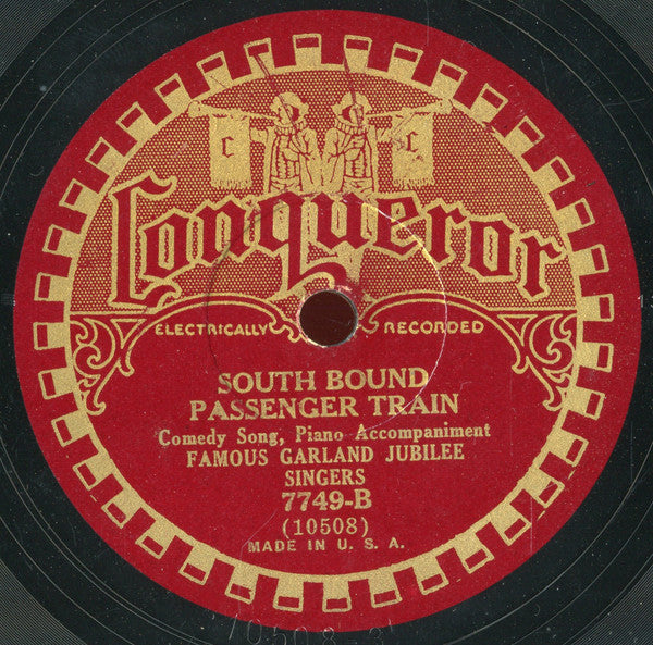 Garland Jubilee Singers : Who Stole De Lock? / South Bound Passenger Train (Shellac, 10")