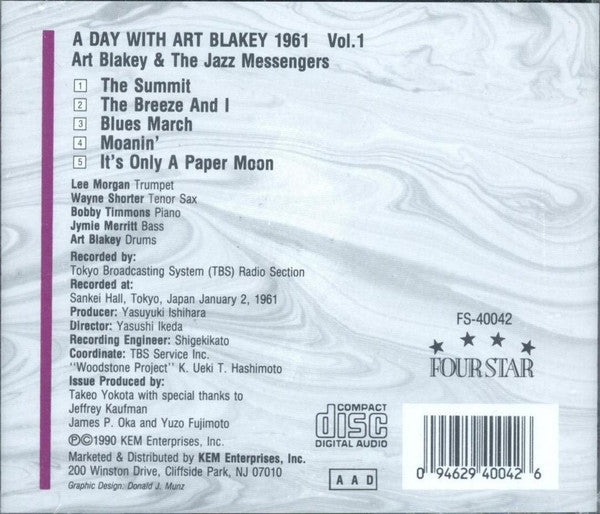 Art Blakey & The Jazz Messengers : A Day With Art Blakey 1961 • Vol. 1 (CD, Album, RE)