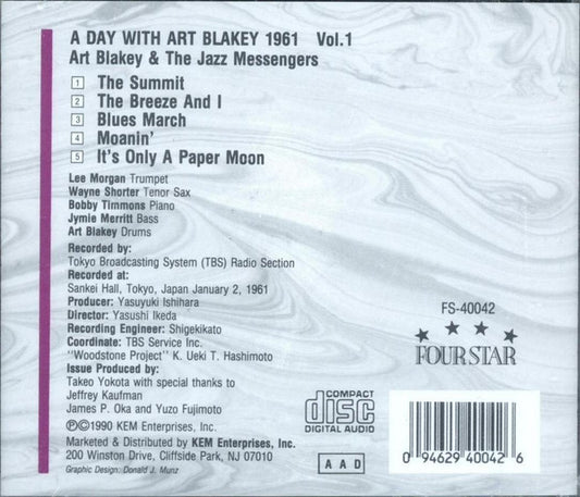 Art Blakey & The Jazz Messengers : A Day With Art Blakey 1961 • Vol. 1 (CD, Album, RE)