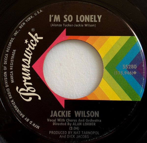 Jackie Wilson : No Pity (In The Naked City) / I'm So Lonely (7", Single, Pin)