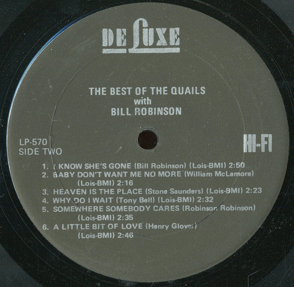 Bill Robinson And The Quails : Sing Their Greatest Hits (LP, Comp)