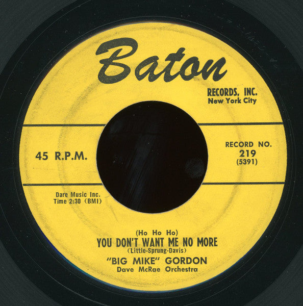 Mike Gordon (3) : Walkin', Slippin', And Slidin' / (Ho Ho Ho) You Don't Want Me No More (7")
