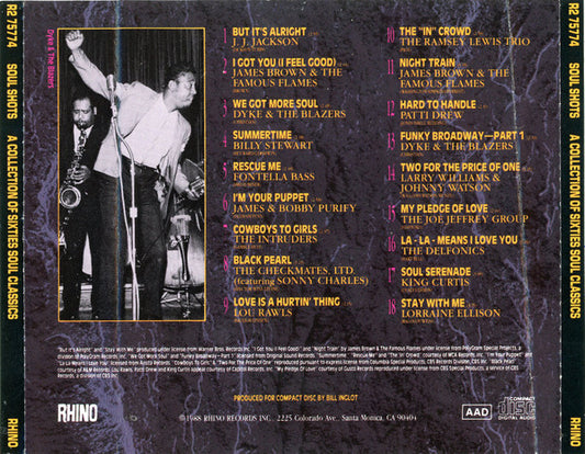 Various : Soul Shots (A Collection Of Sixties Soul Classics) (CD, Comp, RE)