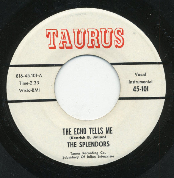 The Splendors (4) : The Echo Tells Me / The Golden Years (7")