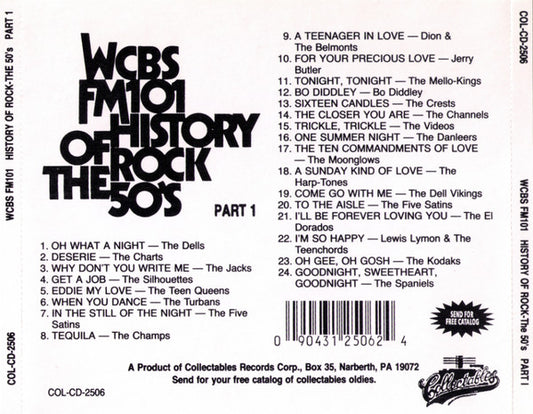 Various : WCBS FM101 History Of Rock The 50's Part 1 (CD, Comp)