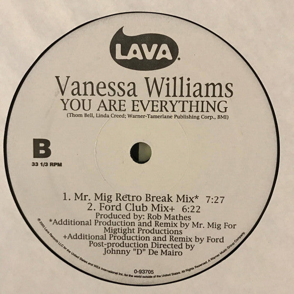 Vanessa Williams : You Are Everything (12", Maxi)