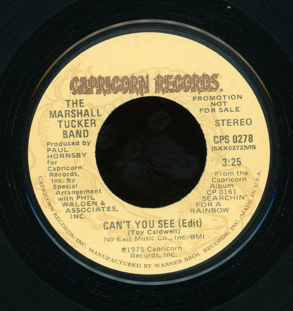 The Marshall Tucker Band : Can't You See (7", Single, Mono, Promo)