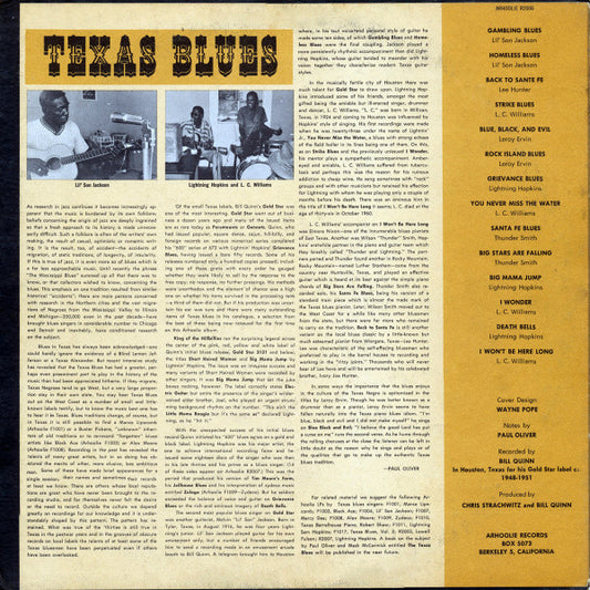 Various : Texas Blues Volume 1 (LP, Comp, RP)