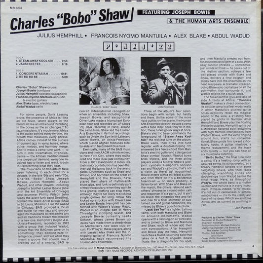 Charles Bobo Shaw & The Human Arts Ensemble Featuring Joseph Bowie : P'nk J'zz (LP, Album, Promo, RE)
