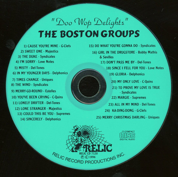 Various : "Doo Wop Delights" The Boston Groups (CD, Comp, Mono)