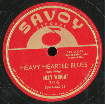 Billy Wright : After Dark Blues / Heavy Hearted Blues (10")