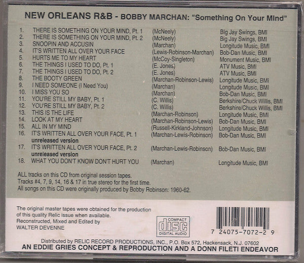 Bobby Marchan : Something On Your Mind (CD, Comp, Mono)