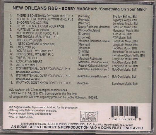Bobby Marchan : Something On Your Mind (CD, Comp, Mono)