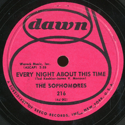 The Sophomores : Cool Cool Baby / Every Night About This Time (10")