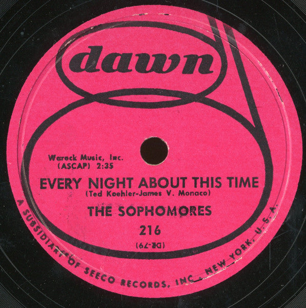 The Sophomores : Cool Cool Baby / Every Night About This Time (10")