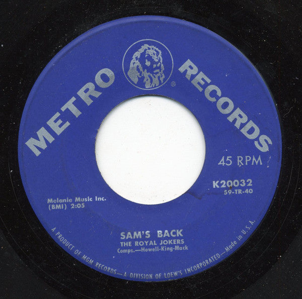 The Royal Jokers (2) : Sam's Back / Grabitis (7", Single)