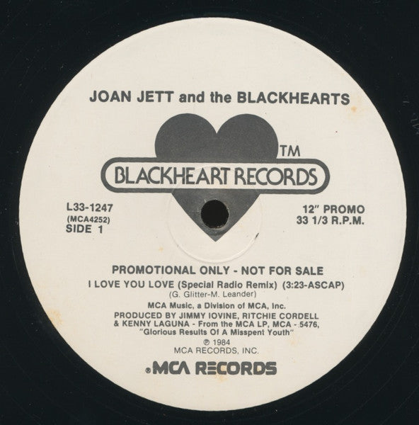 Joan Jett & The Blackhearts : I Love You Love (12", Promo, Pic)
