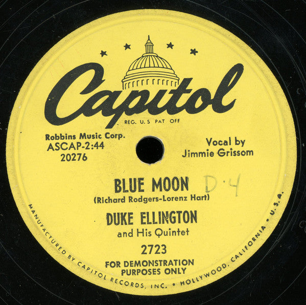 Duke Ellington Quintet / Duke Ellington And His Orchestra : Blue Moon / Ultra Deluxe (10", Single, Promo)