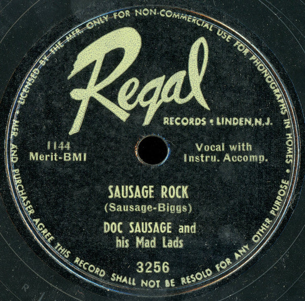 Doc Sausage And His Mad Lads : Sausage Rock / I've Been A Bad Boy (Shellac, 10")