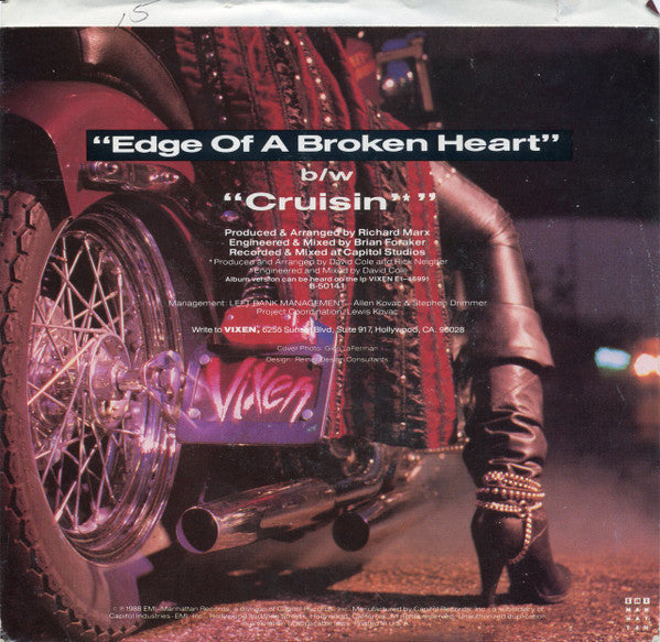 Vixen (2) : Edge Of A Broken Heart (7", Single)