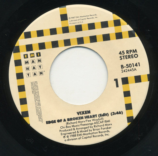 Vixen (2) : Edge Of A Broken Heart (7", Single)