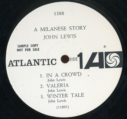 John Lewis (2) : A Milanese Story (Original Soundtrack) (LP, Album, Mono, Promo)