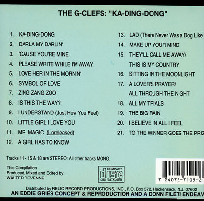 The G-Clefs : Ka-Ding-Dong (CD, Mono)