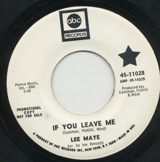 Arthur Lee Maye : If You Leave Me (7", Single, Promo)