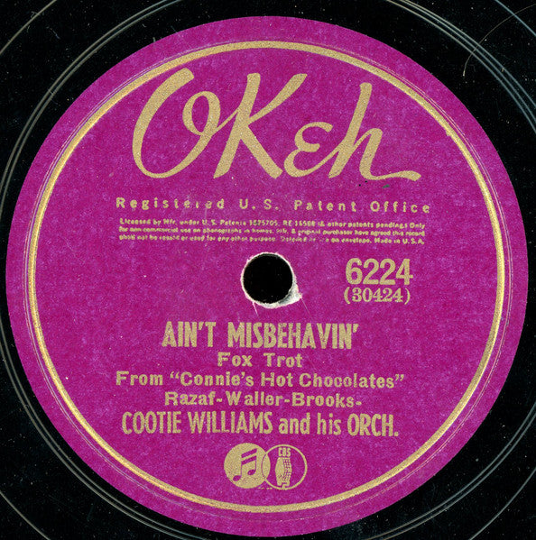 Cootie Williams And His Orchestra : Ain't Misbehavin' / Blues In My Condition (Shellac, 10")