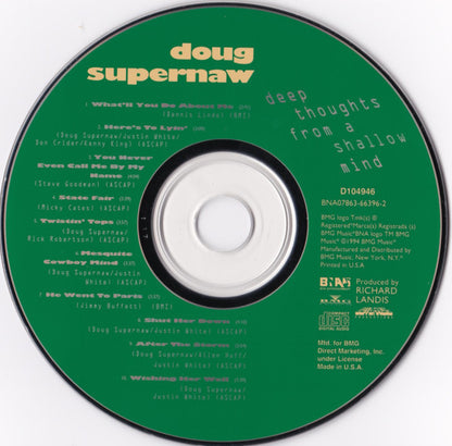Doug Supernaw : Deep Thoughts From A Shallow Mind (CD, Album, Club)