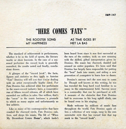 Fats Domino : Here Comes Fats (7", EP)