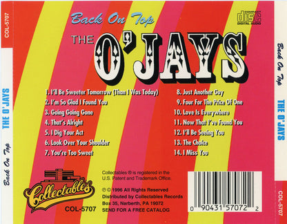 The O'Jays : Back On Top (CD, Album, RE)