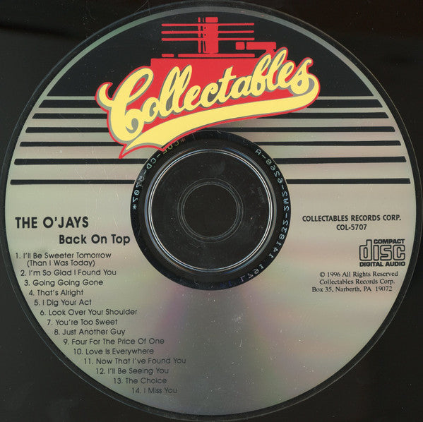 The O'Jays : Back On Top (CD, Album, RE)