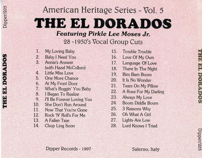 The El Dorados : The Eldorados Featuring Pirkle Lee Moses, Jr. (CD, Mono, Unofficial)