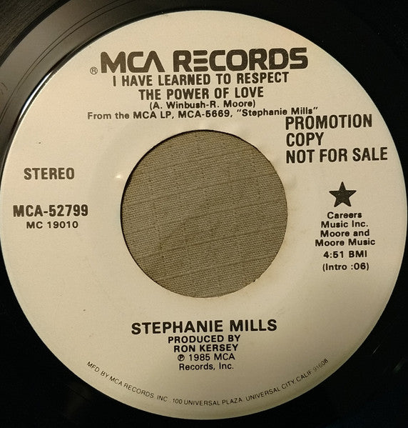 Stephanie Mills : I Have Learned To Respect The Power Of Love (7", Single, Promo)