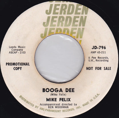 Mike Felix : You Belong To Me / Booga Dee (7", Promo, Whi)
