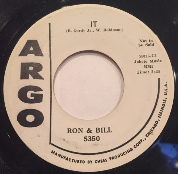 Ron & Bill : It / Don't Say Bye-Bye (7", Promo)