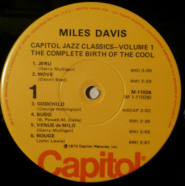 Miles Davis And His Orchestra : The Complete Birth Of The Cool (LP, Album, Comp, Mono, RE, Win)
